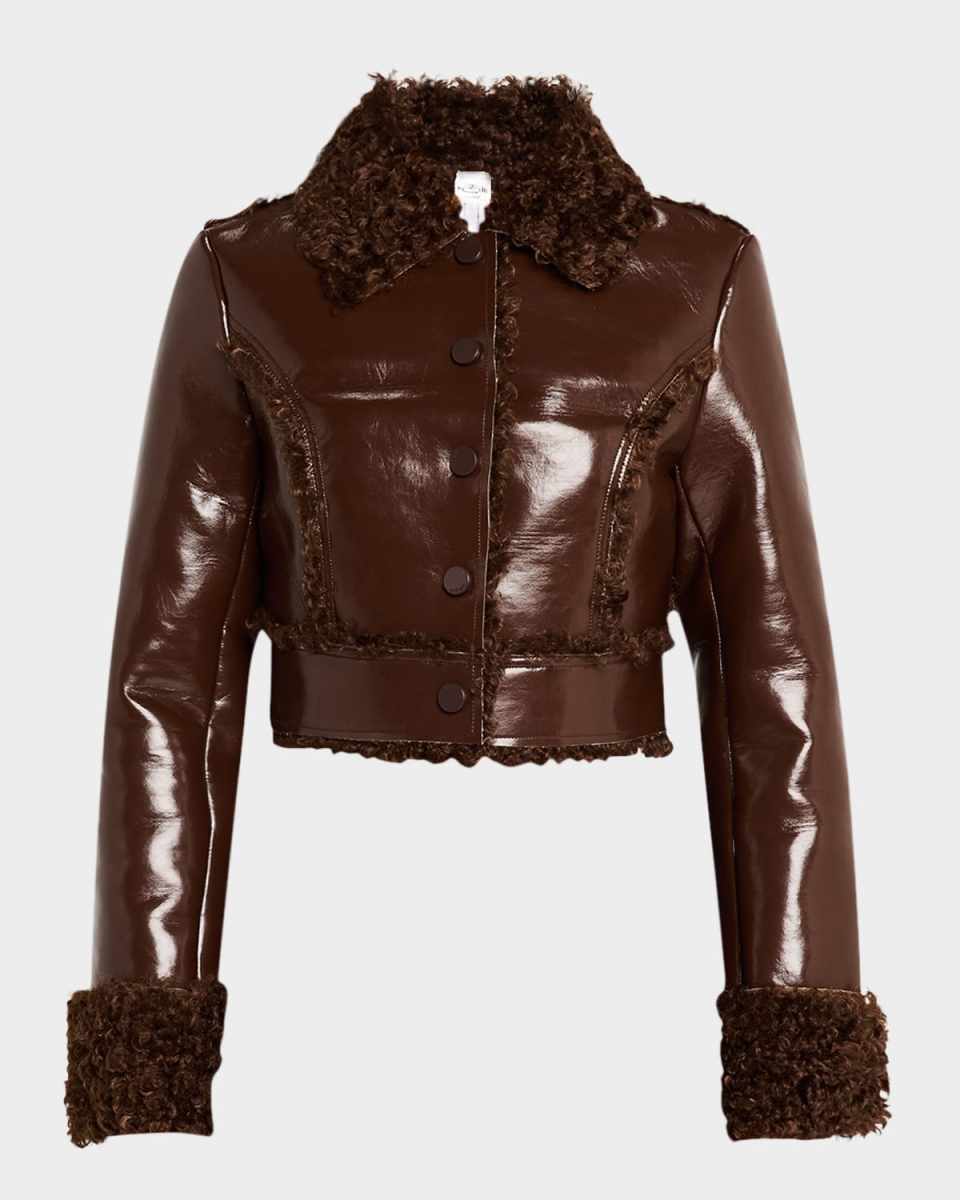 Mercia Reversible Patent Faux Leather Jacket